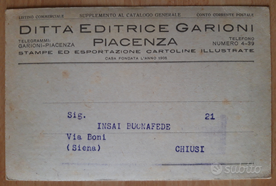 Cartolina pubblicitaria originale d'epoca
