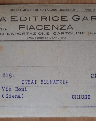 Cartolina pubblicitaria originale d'epoca