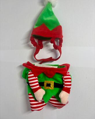 Costume vestito cane gatto elfo Natale tg piccola