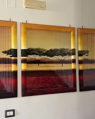 quadri sulla tonalità del rosso di paesaggi