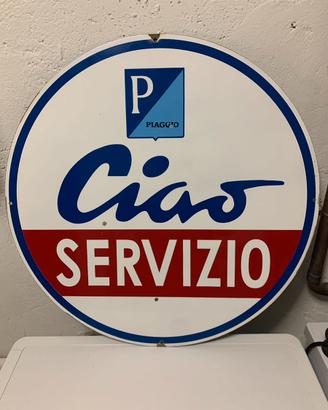 Insegna smaltata originale CIAO Piaggio Servizio