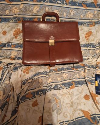 BORSA MANAGER  IN VERA PELLE MARRONE 