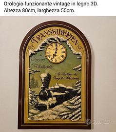 Quadro orologio in legno vintage