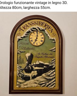 Quadro orologio in legno vintage