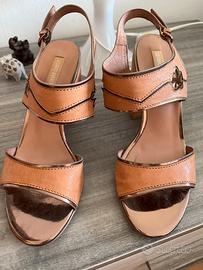 Sandalo color cuoio tacco cm 9