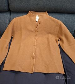 Maglione donna pura lana merino fine L caramello