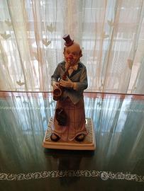 CLOWN IN PORCELLANA CON SASSOFONO-FINE ANNI'80