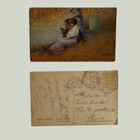 Basilio Cascella Il Primo amore cartolina incisa