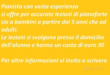 Corso di pianoforte amatoriale e professionale