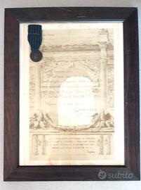 Diploma Africa Orientale con medaglia di bronzo e