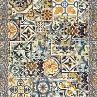 Tappeto ciniglia stampata disegno mattonelle