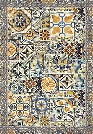 Tappeto ciniglia stampata disegno mattonelle