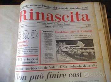 Rinascita rivista annate '68 '69 rilegate 3vol