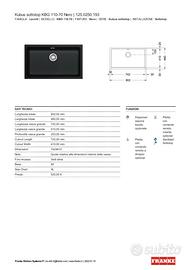 Lavello FRANKE Kubus sottotop KBG 110-70 Nero