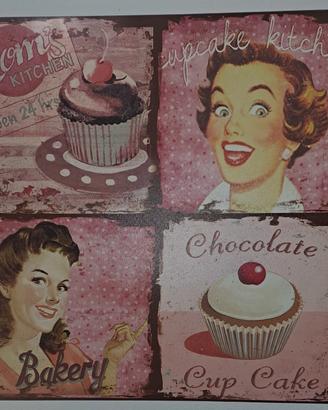 Pannello vintage Cupcake Kitchen
60x60x2 