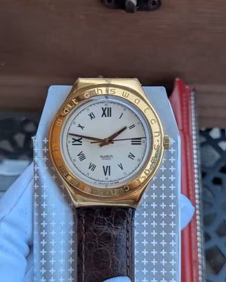 Swatch Irony Big 1996 Dorato Full Set Box Rosso