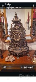 orologio e candelabri ottone