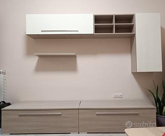 Parete attrezzata moderna – Bianco laccato e O