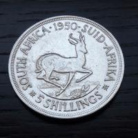 ARGENTO _ 5 shillings SUD AFRICA 1950