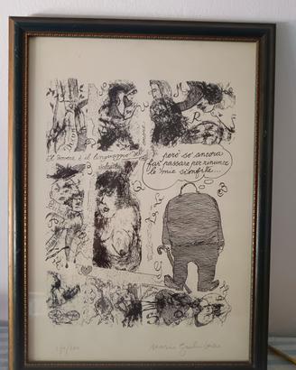 Quadro Litografia d'Autore Firmato Mario Guida 