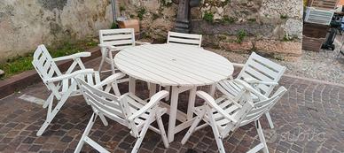 Set tavolo e 6 sedie pieghevoli
