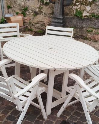 Set tavolo e 6 sedie pieghevoli