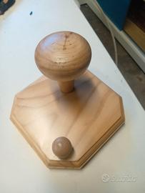 Appendiabiti da muro legno naturale 2 ganci