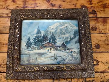 Quadro con cornice in gesso