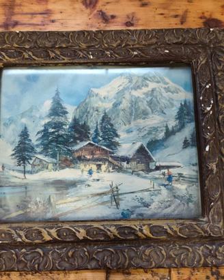 Quadro con cornice in gesso