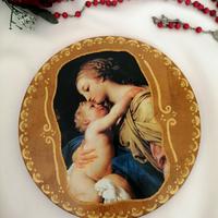 decoupage  sagoma di legno decoro dipinta a mano 