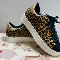 Scarpa Glitter Gold Animalier mis 38