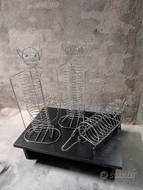 Set Porta CD Vintage Metal Design - Gatti e Cane 