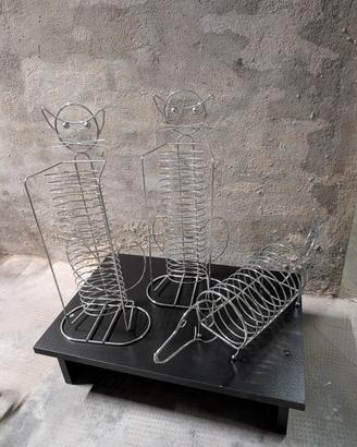 Set Porta CD Vintage Metal Design - Gatti e Cane 