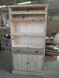 cantinetta in legno vecchio cassetto ante ripiano