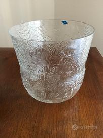 Vaso vintage in vetro goffrato