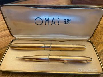 stilografica +matita placcate oro marca omas 361