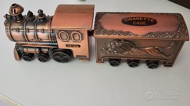 Accendino treno portasigarette JS1926 bronzo