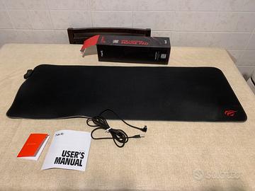 Tappetino mouse pad gaming RGB lighting Gamenote