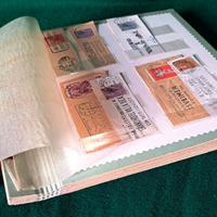 Francobolli 134 Frammenti con annulli pubblicitari