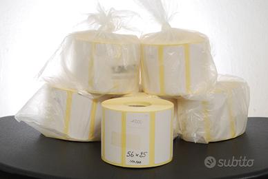 6 Rotoli x 1000 Etichette Adesive 56x25 mm