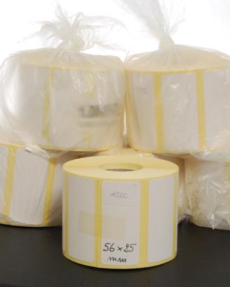 6 Rotoli x 1000 Etichette Adesive 56x25 mm