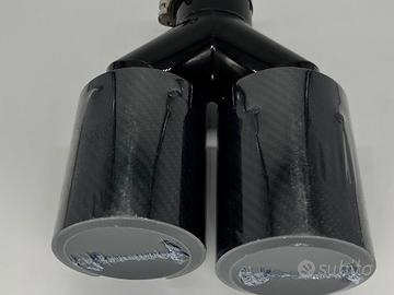 Terminale di scarico doppio universale in acciaio