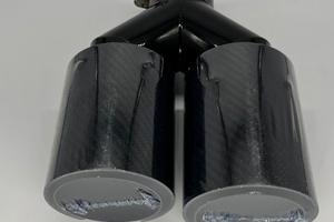 Terminale di scarico doppio universale in acciaio