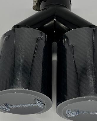 Terminale di scarico doppio universale in acciaio