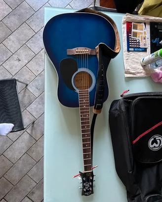 Chitarra Acustica Eko Blu + Custodia + Accessori