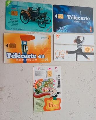Lotto 5 carte telefoniche estere anni 2000