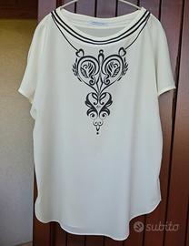 Blusa tunica tg M st. etnico/barocco M. Italy 