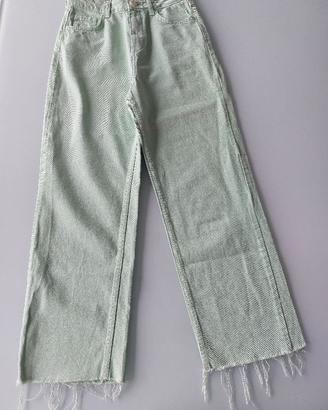 pantalone jeans verde menta