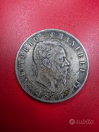5 Lire 1875 R piccola