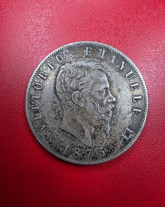 5 Lire 1875 R piccola